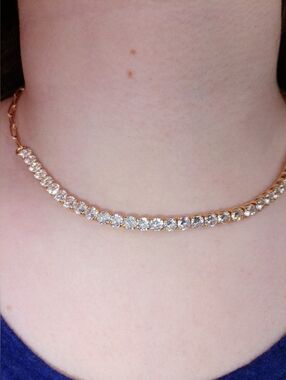 Gold Tone Tennis Choker Necklace ✨
